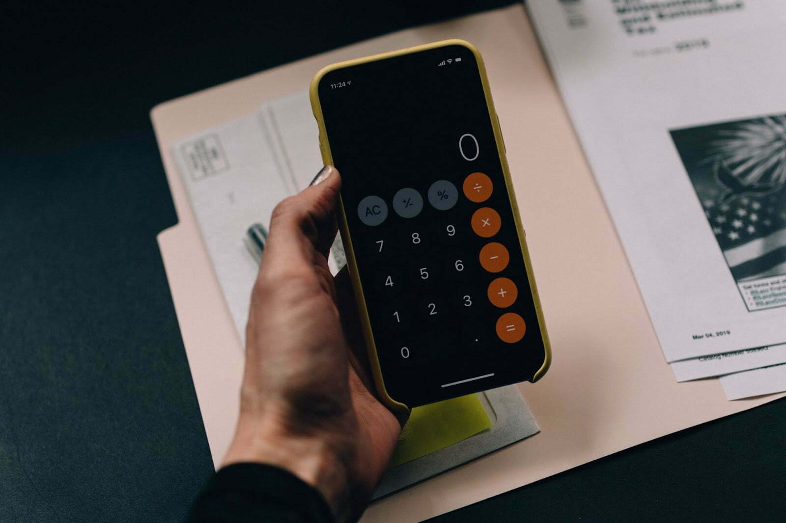  Calculator app on a smartphone