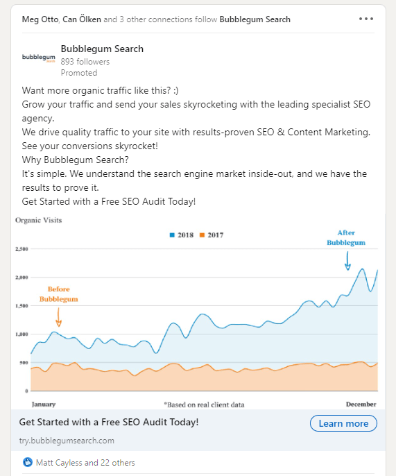 Screenshot of a Facebook paid social ad