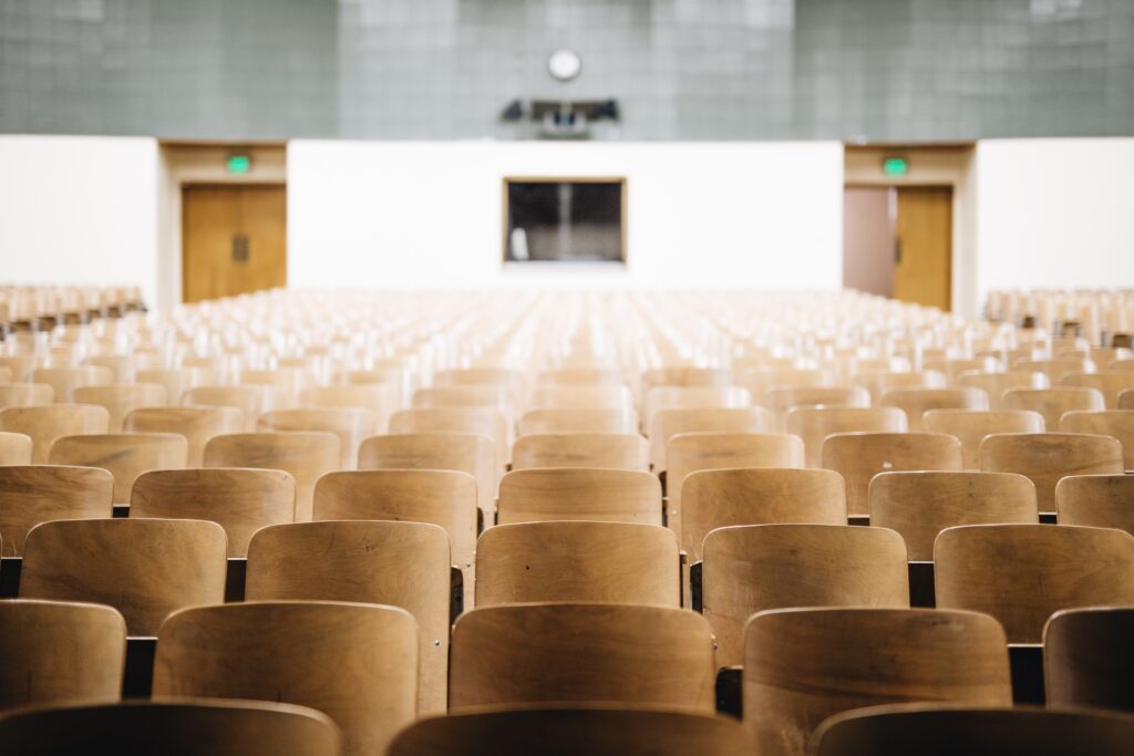 Empty school auditorium